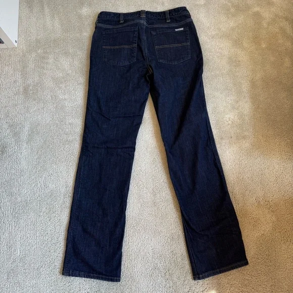 Carhartt Women’s Original Fit Flannel Lined Jeans Size 8 Straight Leg Dark Wash - Picture 7 of 11